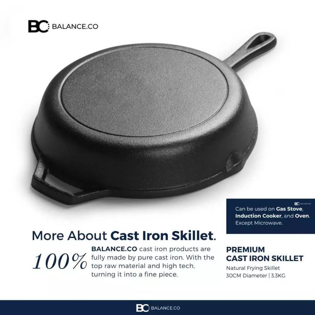 30CM Premium Pre-Seasoned Cast Iron Skillets