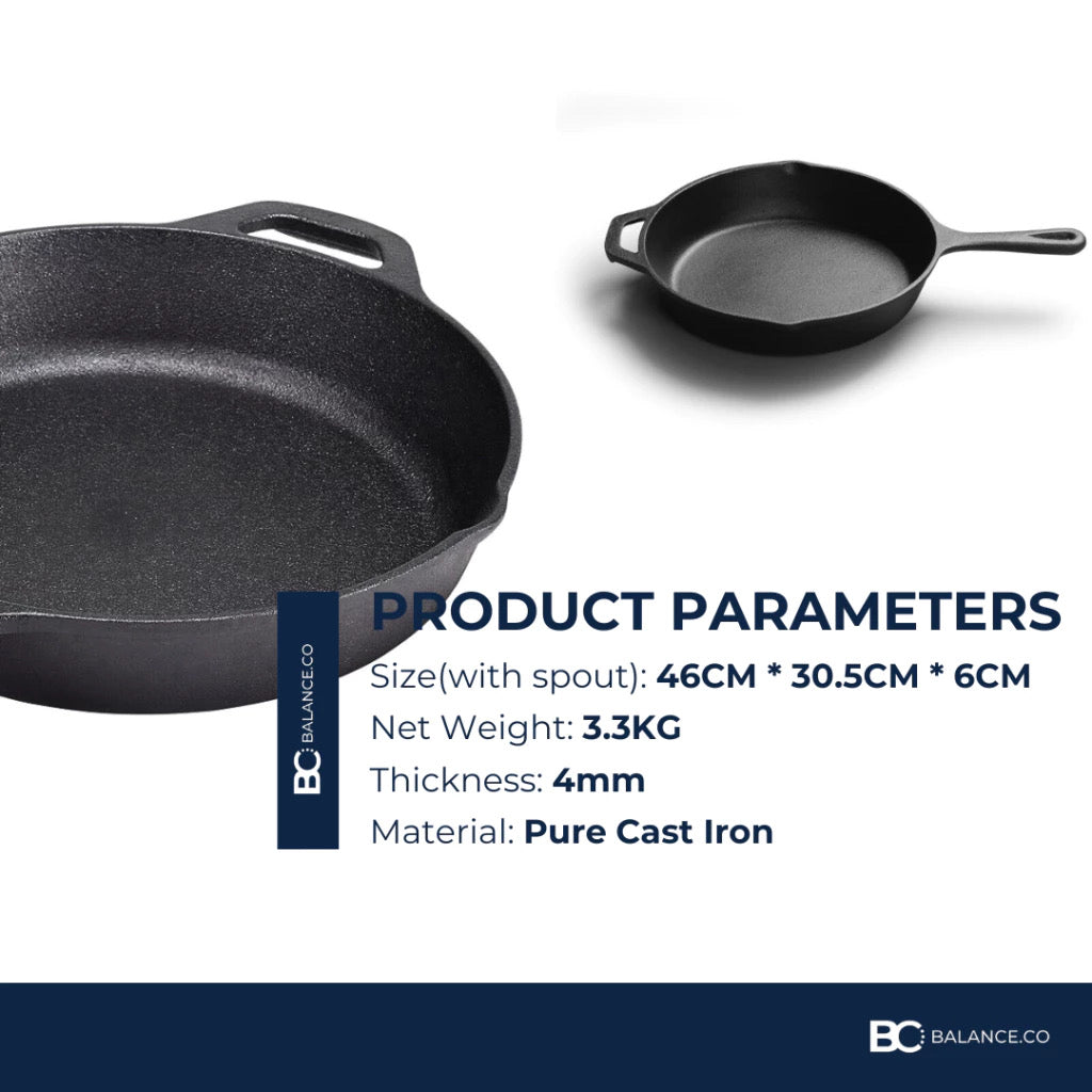 30CM Premium Pre-Seasoned Cast Iron Skillets