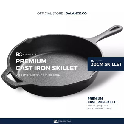30CM Premium Pre-Seasoned Cast Iron Skillets