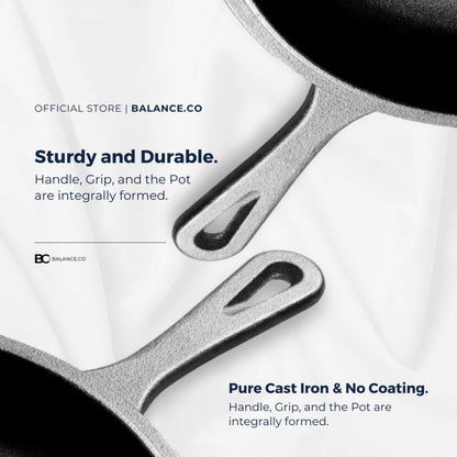 Twosome Pre-seasoned Pure Cast Iron Combo Skillet