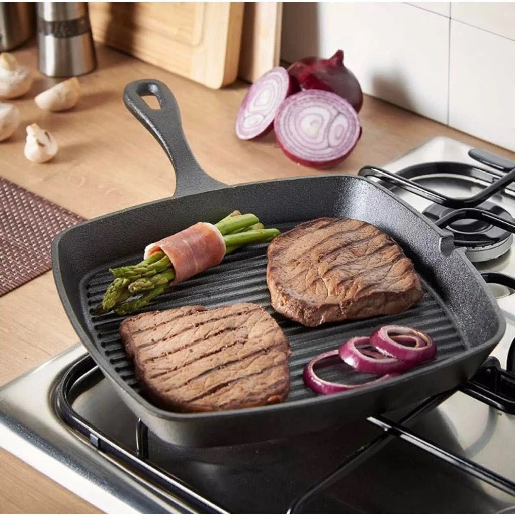 24CM Cast Iron Steak Grill Skillet