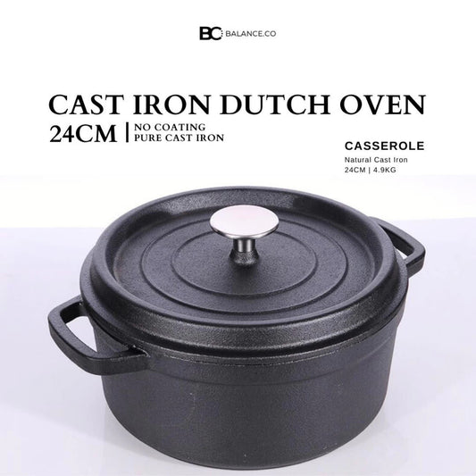 24cm Premium Cast Iron Dutch Oven Casserole