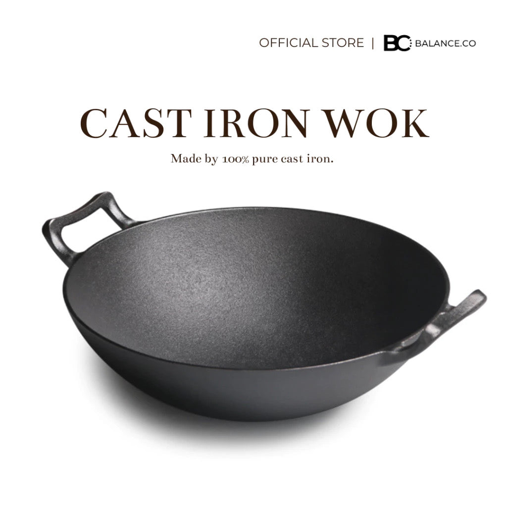Premium Pre-seasoned Pure Cast Iron Wok