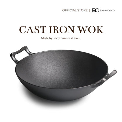 Premium Pre-seasoned Pure Cast Iron Wok