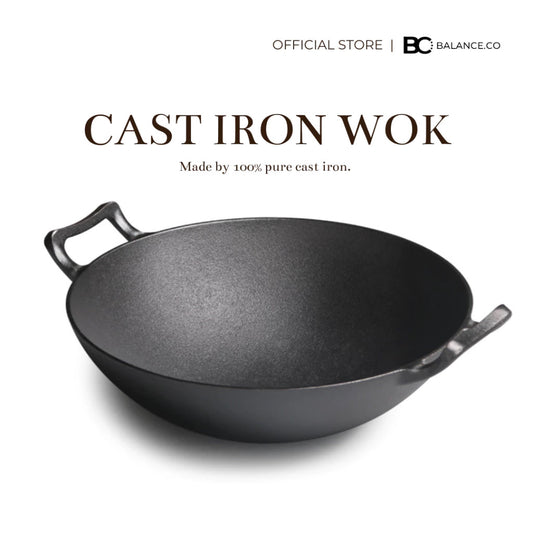 Premium Pre-seasoned Pure Cast Iron Wok