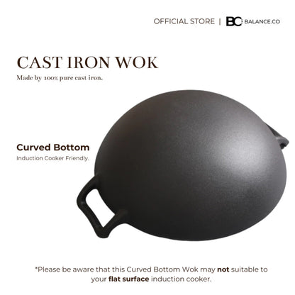 Premium Pre-seasoned Pure Cast Iron Wok