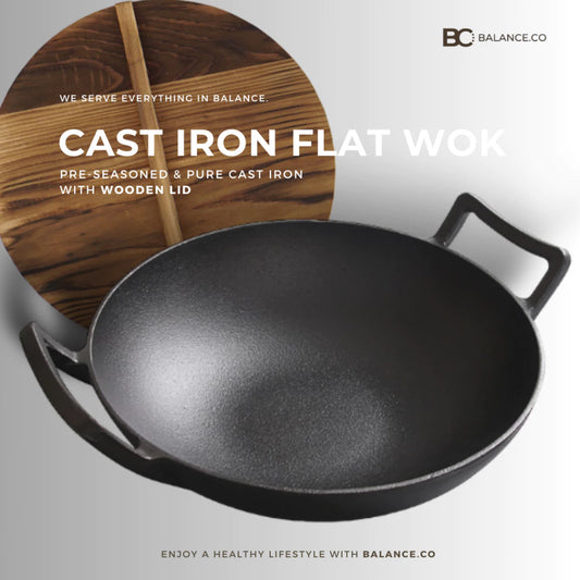 Cast Iron Flat Bottom Wok