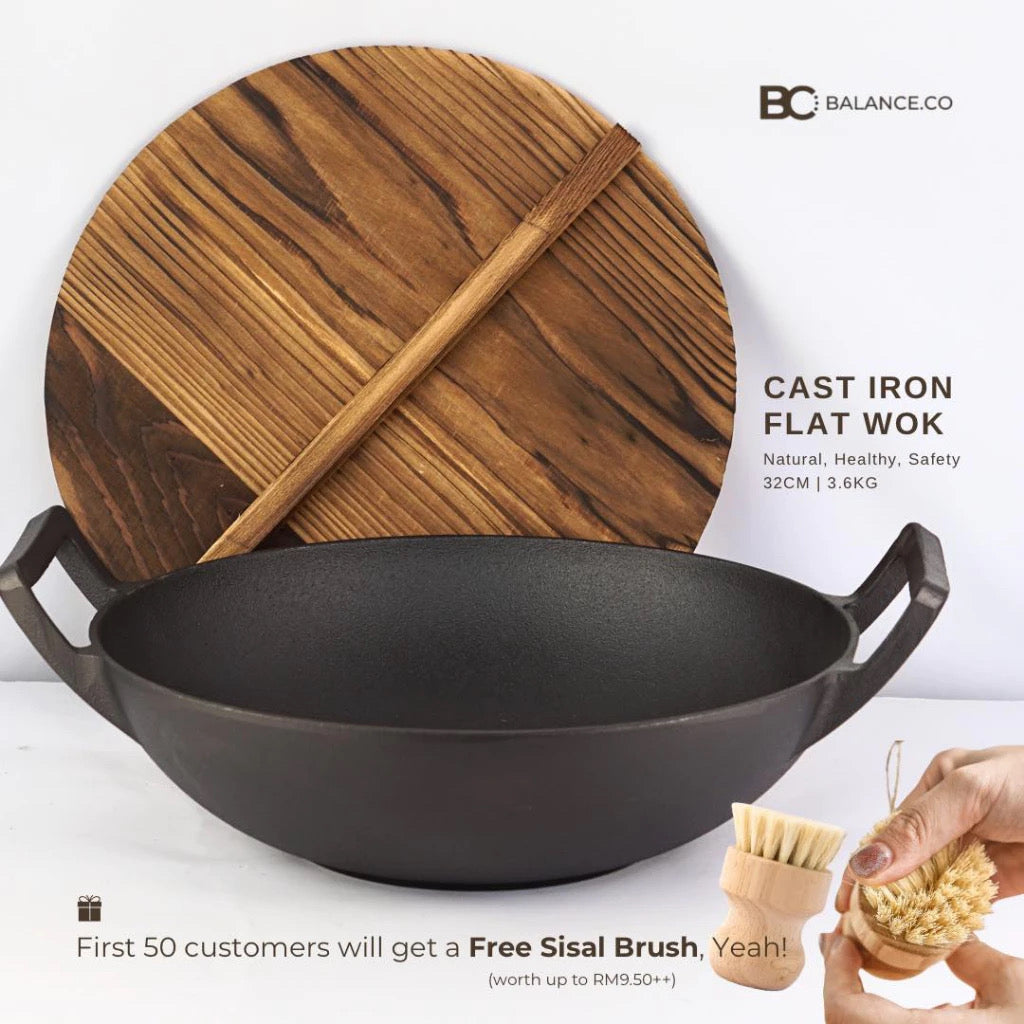 Cast Iron Flat Bottom Wok