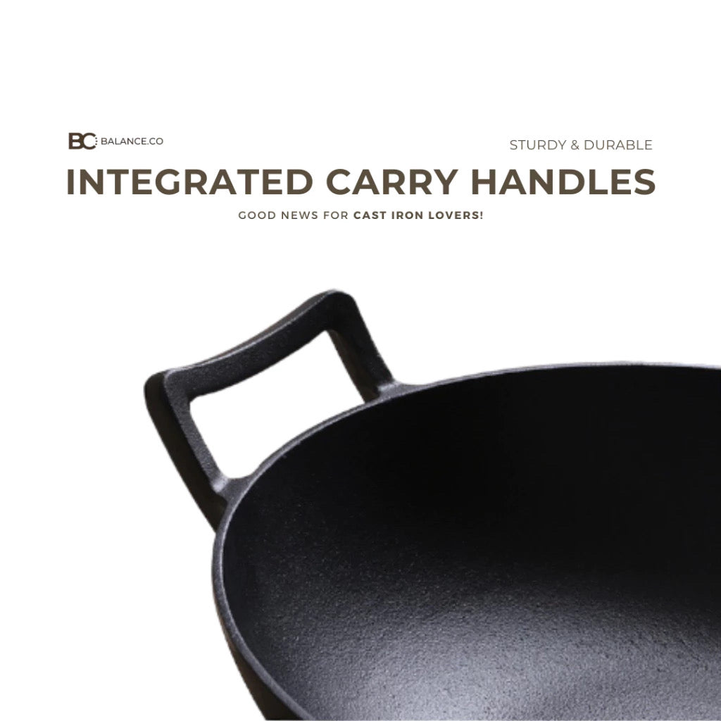 Cast Iron Flat Bottom Wok