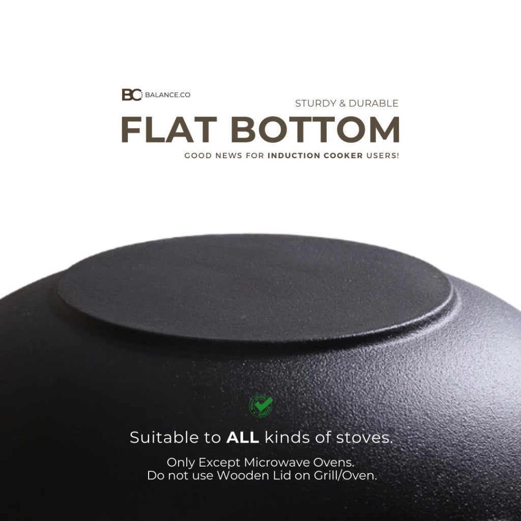 Cast Iron Flat Bottom Wok
