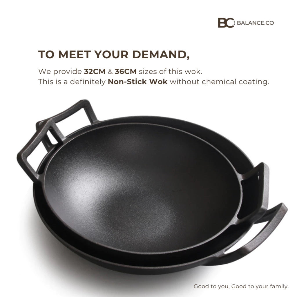 Cast Iron Flat Bottom Wok