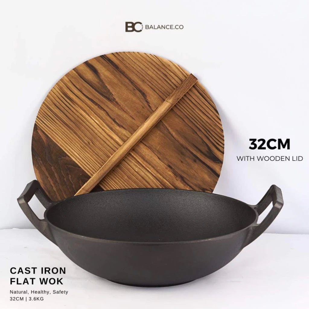 Cast Iron Flat Bottom Wok