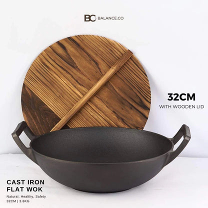 Cast Iron Flat Bottom Wok